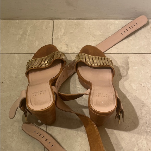 Stuart Weitzman Gold and Tan Heels - Picture 4 of 4